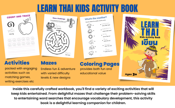 Learn Thai Kids Activity Book: Thai workbook for beginners - Image 3